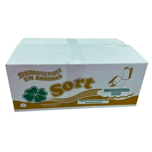 PAPEL TOALHA BOBINA 6 UN X 20 CM X 200 MTS - BRANCO EXTRA LUXO - SORT