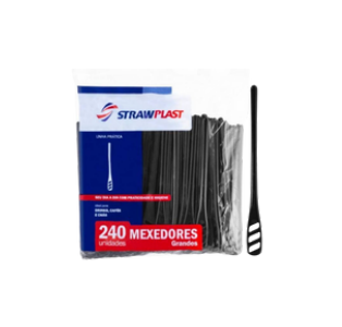 MEXEDOR GRANDE - PRETO - C/240 UNIDADES - STRAWPLAST