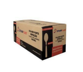 COLHER FORTE - BRANCO - GRANEL C/500 UNIDADES - STRAWPLAST