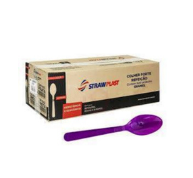 COLHER FORTE AÇAI - ROXA - GRANEL C/500 UNIDADES - STRAWPLAST