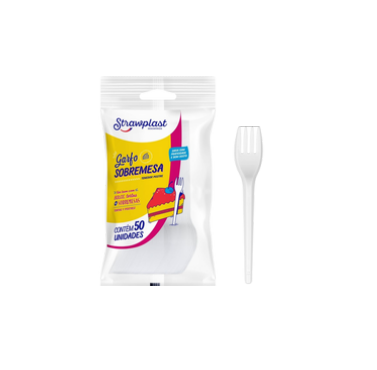 GARFO SOBREMESA - BRANCO - PCT C/50 UNIDADES - STRAWPLAST