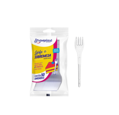 GARFO SOBREMESA - CRISTAL - PCT C/50 UNIDADES - STRAWPLAST