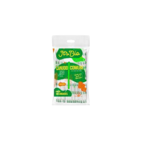 CANUDO IT'S BIO COMUM PP 5 MM - CRISTAL - SACHE PAPEL - PCT C/100 UNIDADES - STRAWPLAST