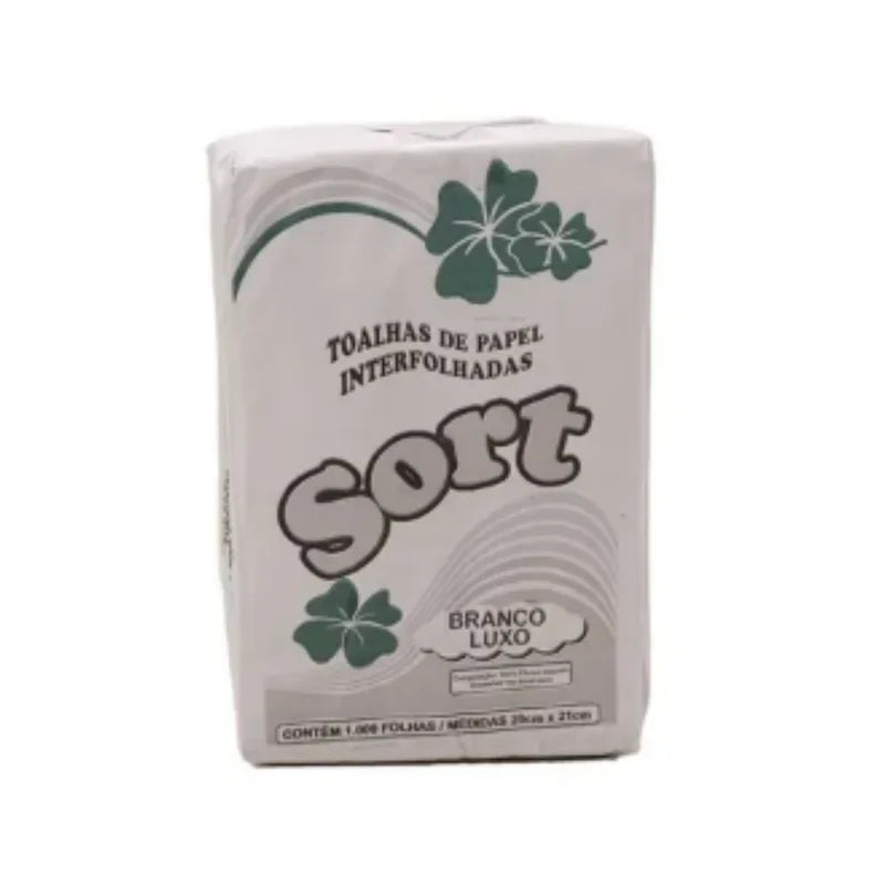 PAPEL TOALHA INT 20 X 21 - C/1000 FOLHAS - BRANCO LUXO - SORT